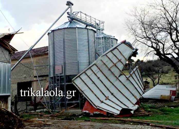 Τρίκαλα: Μεγάλες ζημιές από Ανεμοστρόβιλο σε κτηνοτροφική μονάδα 