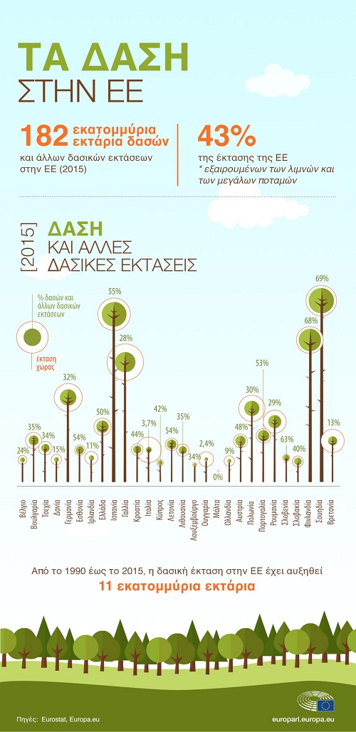 Προστασία των δασών της ΕΕ για την καταπολέμηση της κλιματικής αλλαγής (γραφήματα)