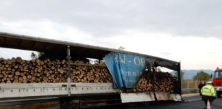 Φωτιά σε νταλίκα γεμάτη ξύλα στις Σέρρες