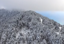 Μαγικές εικόνες από τον επιβλητικό χιονισμένο Αίνο στην Κεφαλονιά (βίντεο)