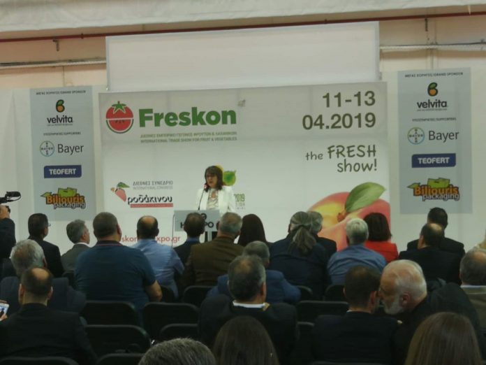 Ευκαιρία για ενδυνάμωση των διεθνών εμπορικών σχέσεων στον πρωτογενή τομέα η Freskon, δήλωσε η Τελιγιορίδου στα εγκαίνια