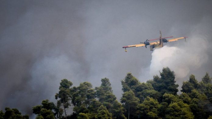 Πυροσβεστικό αεροσκάφος “βομβάρδισε” με τόνους νερού… έναν αγρότη