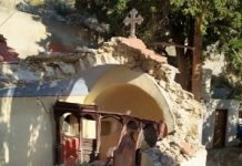 Βράχος καταπλάκωσε το Μοναστήρι του Αγίου Μερκουρίου στη Σύμη