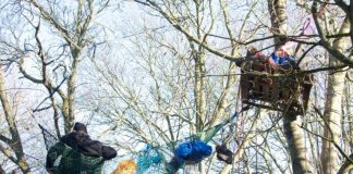Βρετανία: Διαδηλωτές σκαρφάλωσαν σε δέντρα για να προστατεύσουν δάσος απ' όπου θα περάσει σιδηροδρομική γραμμή