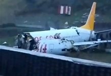 Αεροσκάφος βγήκε εκτός διαδρόμου και κόπηκε στα δύο σε αεροδρόμιο της Κωνσταντινούπολης