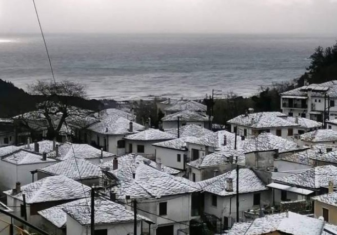 Χιόνια σε Καβάλα, Νέστο, Θάσο και Παγγαίο - «Άσπρισε» όλος ο νομός