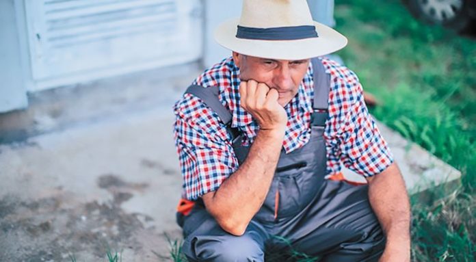 Worried farmer