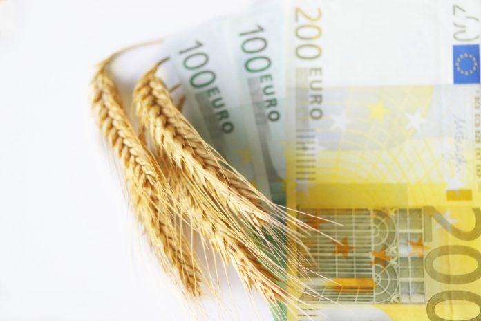 Euro,Banknotes,,Ears,Of,Whet,And,Oat.,Money,For,Farmers,
