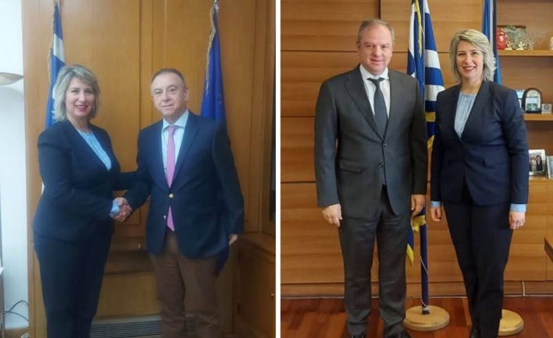 Συναντήσεις εργασίας της Αντιπεριφερειάρχη Χαλκιδικής με την ηγεσία του ΥΠΑΑΤ και τον Πρόεδρο του ΕΛΓΑ