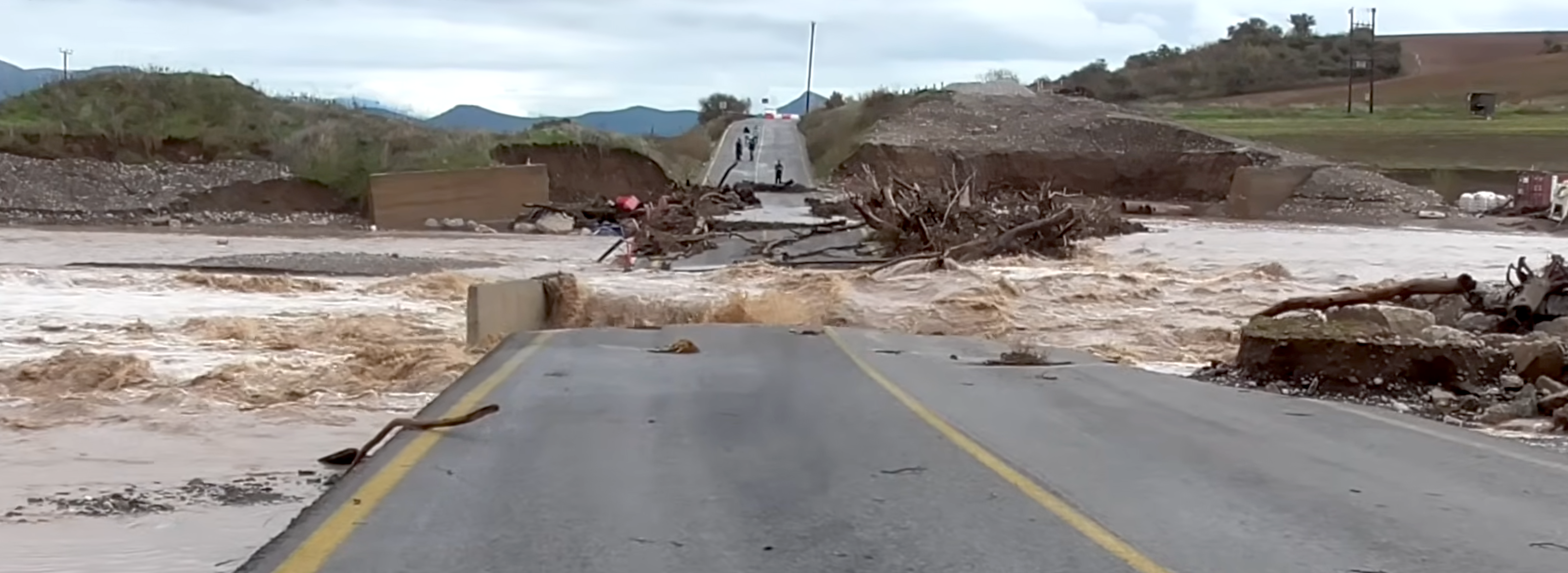 Γέφυρα Αμπελιάς πλημμύρα Byron